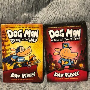 Dog Man Hardcover Books Dav Pilkey Graphic Novel Set Series Scholastic Lot of 2